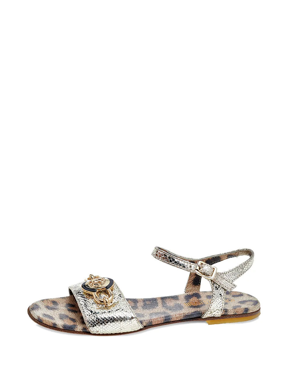 Roberto Cavalli logo-motif leather sandals - Gold