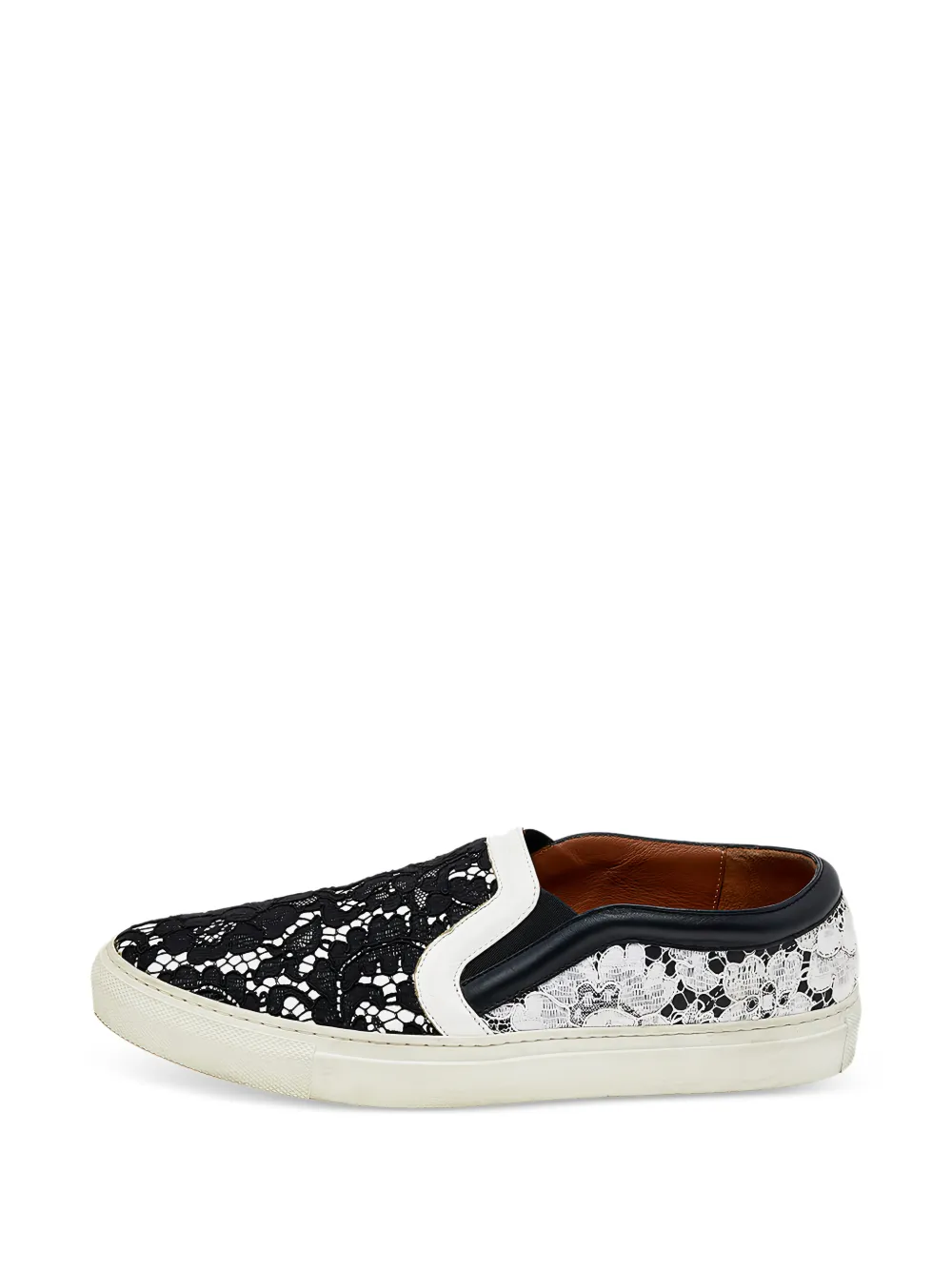 Givenchy Pre-Owned lace leather slip-on sneakers - Nero