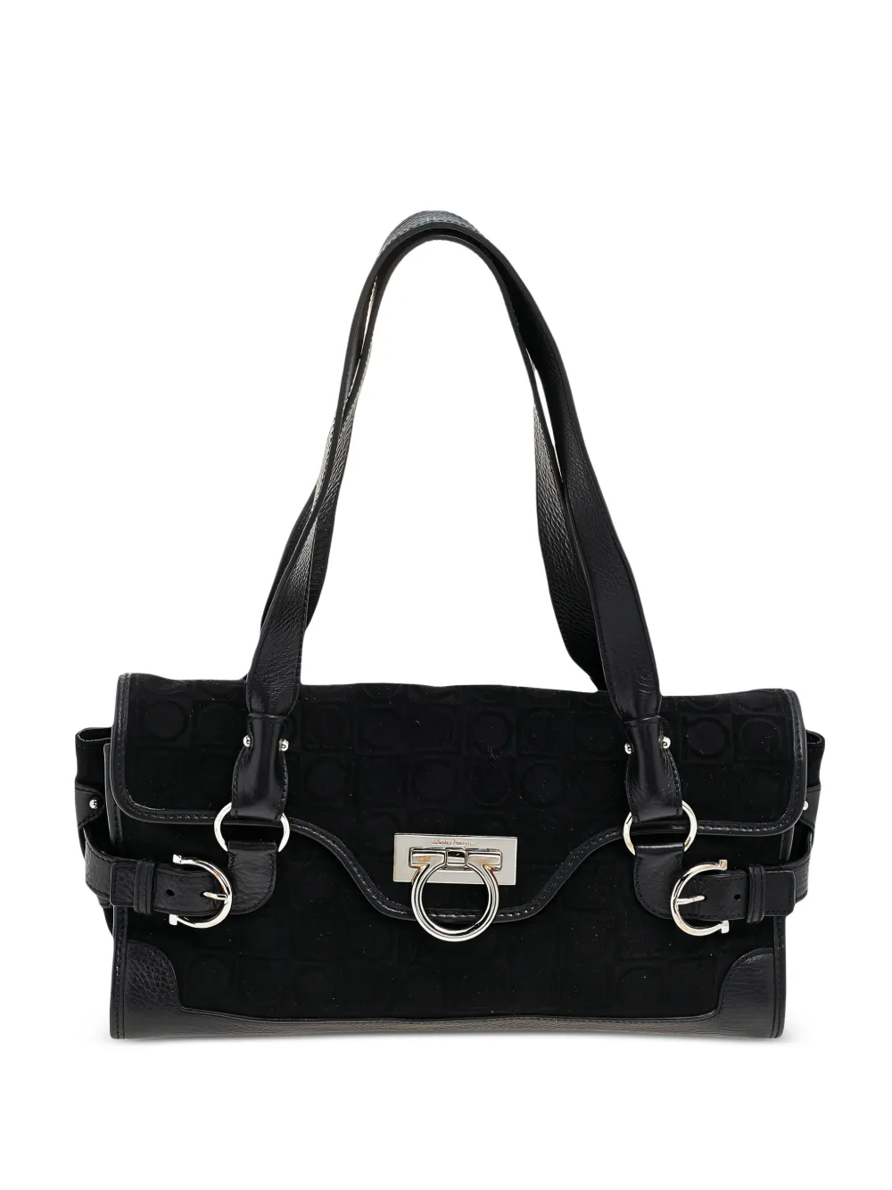 Ferragamo Pre-Owned Gancini velvet tote bag - Black