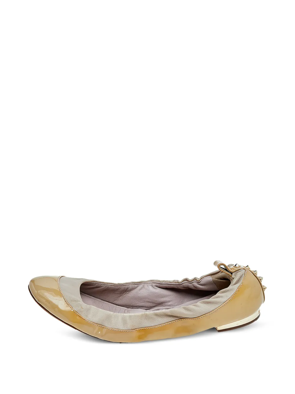 Burberry Pre-Owned scrunched spiked ballet flats - Neutrals