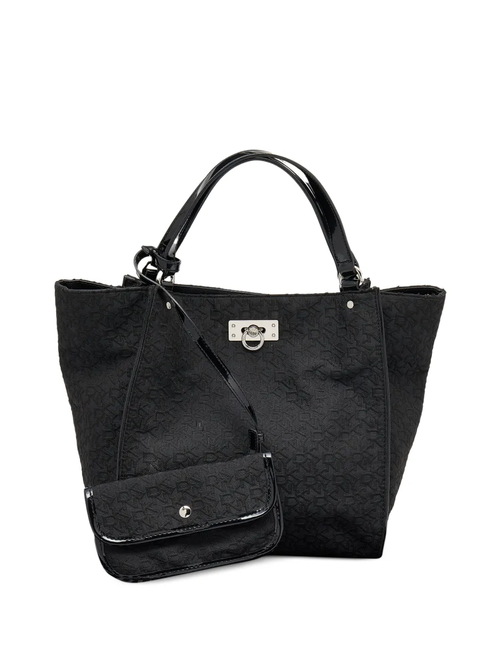 DKNY Vintage sac à main en toile monogrammée - Noir