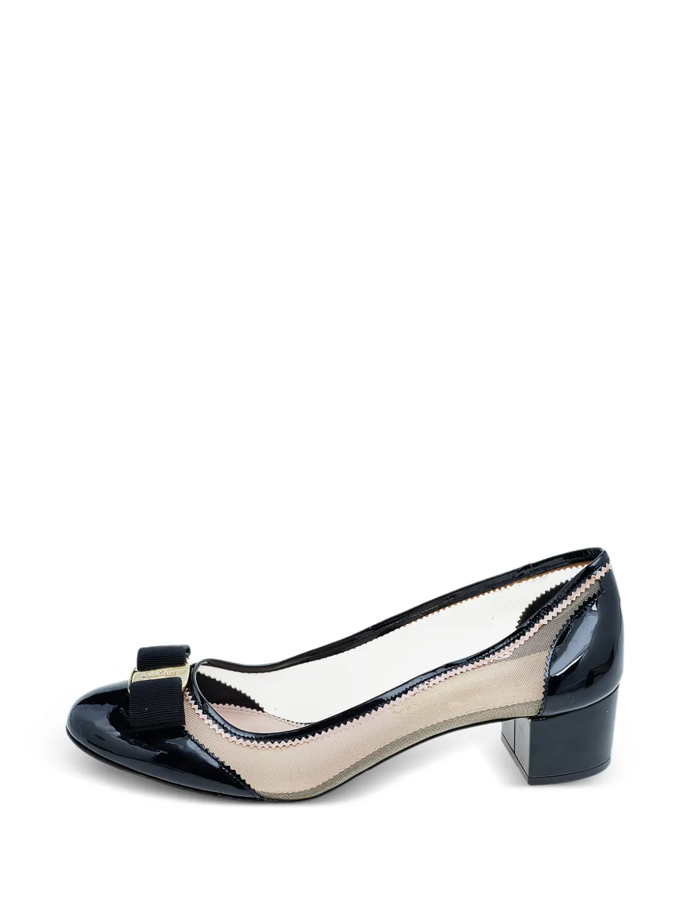 Ferragamo Pre-Owned Vara bow mesh pumps - Nero
