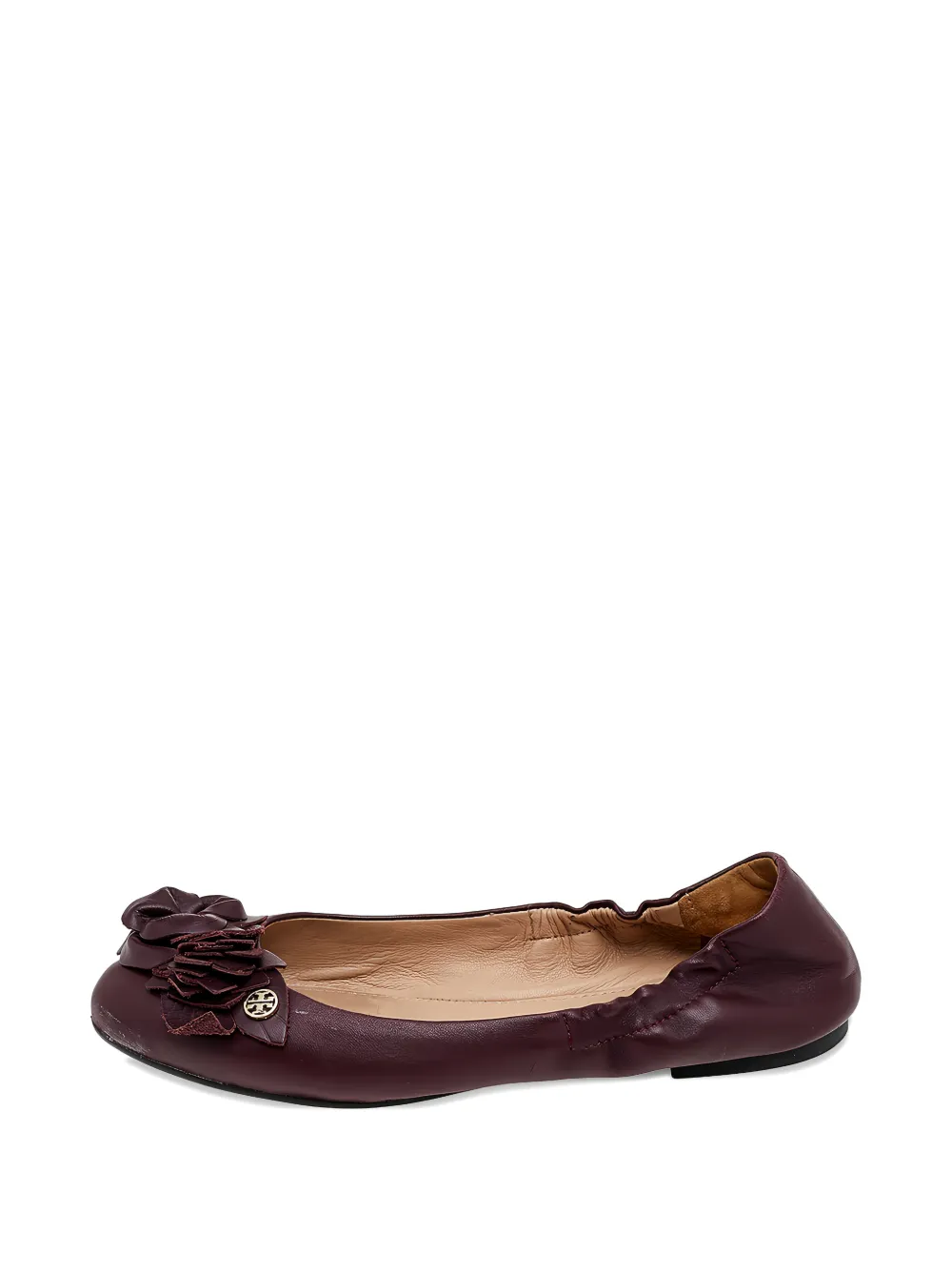 Tory Burch flower scrunch ballet flats - Rot