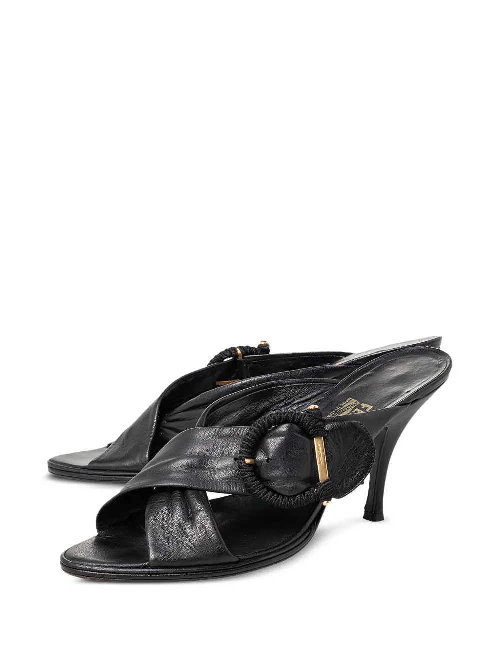 Ferragamo Pre-Owned buckle crossover sandals - Nero