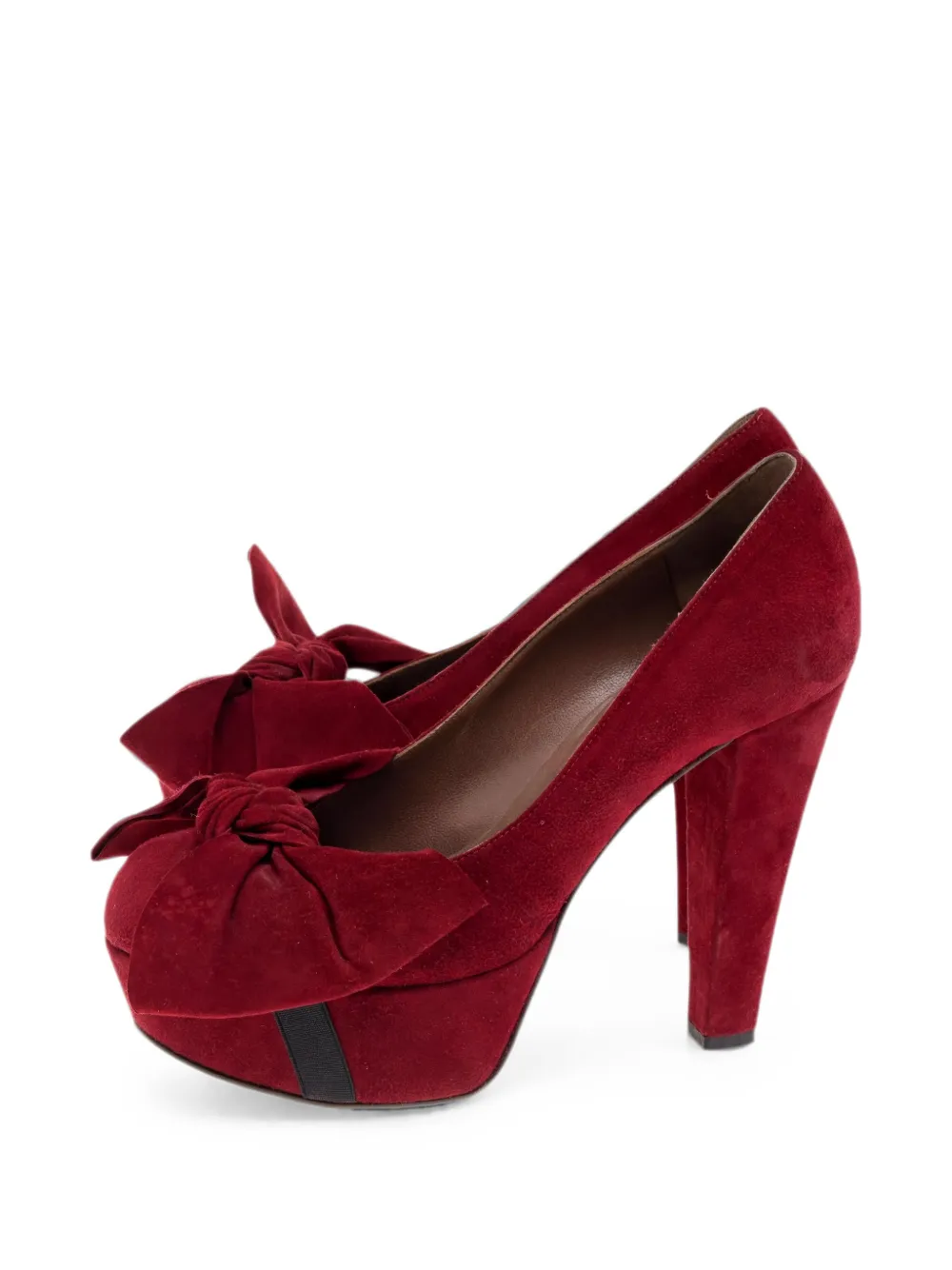 Marni Pre-Owned bow-detail platform pumps - Rosso