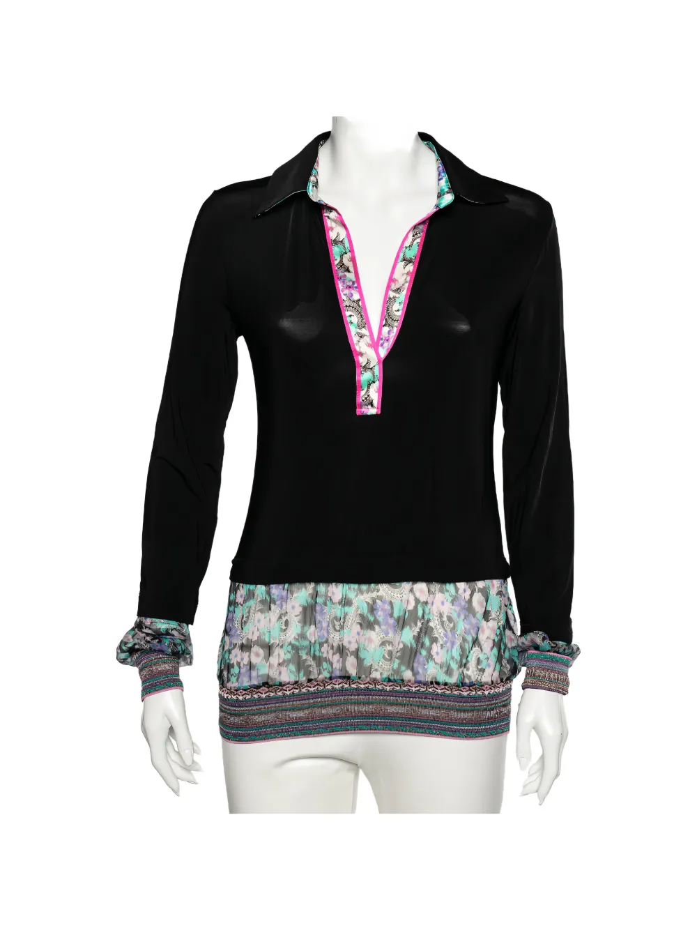 Cavalli Class paneled jersey top - Nero
