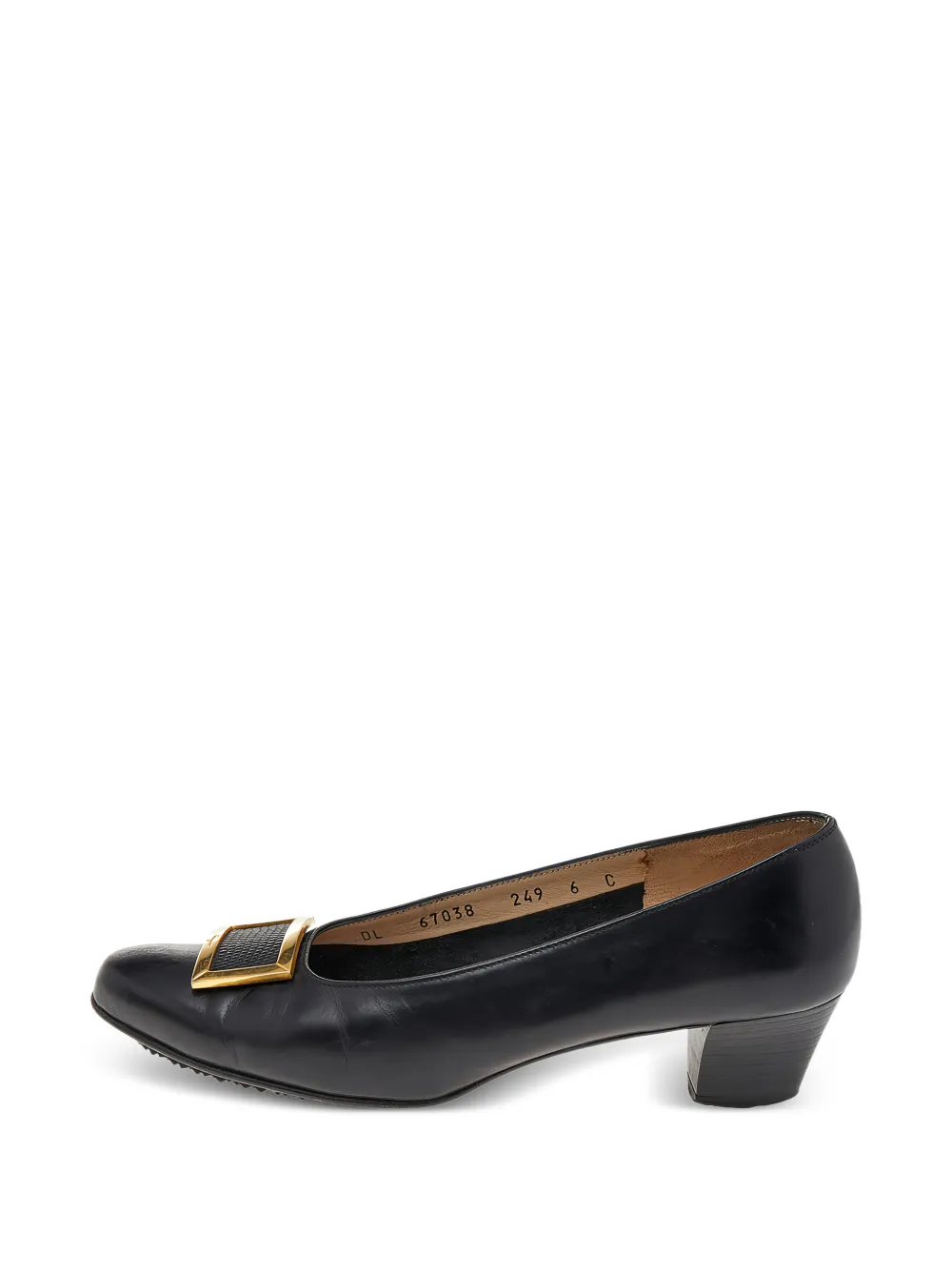 Ferragamo Pre-Owned buckle-detail round-toe pumps - Schwarz