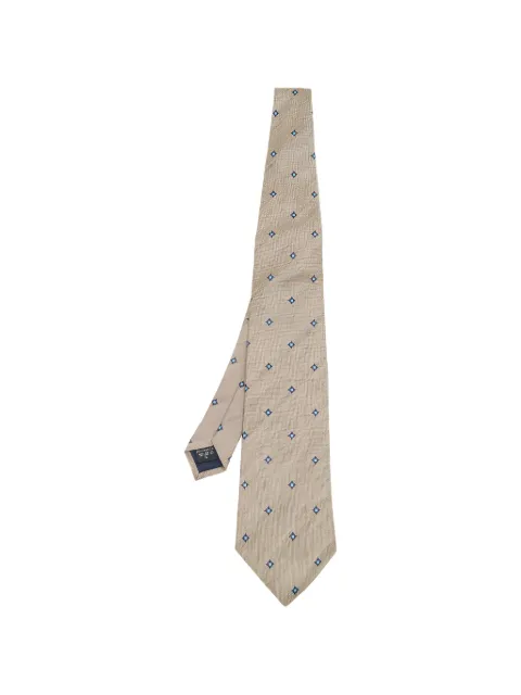 Dunhill diamond-patterned silk-linen tie