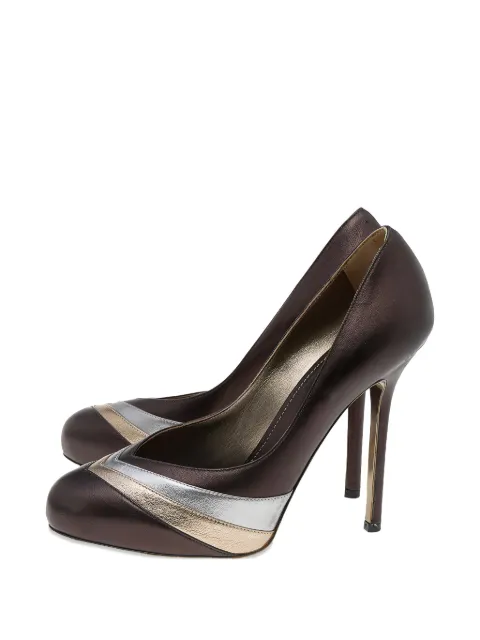 Sergio Rossi cap-toe stitch-detail pumps