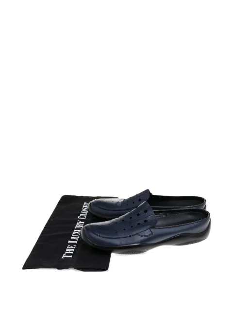 Prada Pre-Owned perforated leather loafers