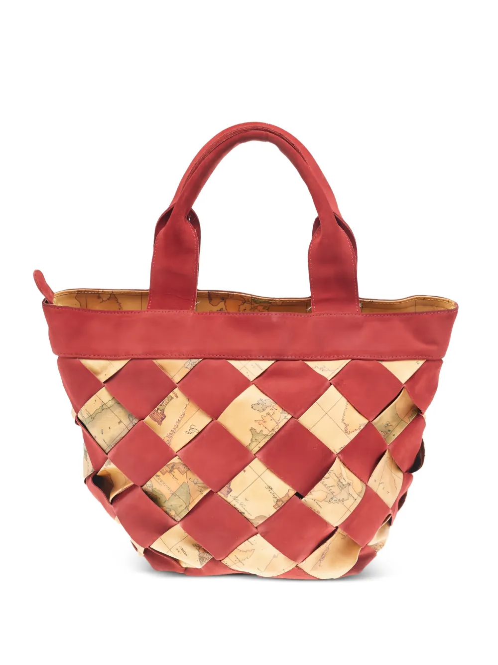 ALVIERO MARTINI 1° CLASSE Geo print woven tote bag - Rosso