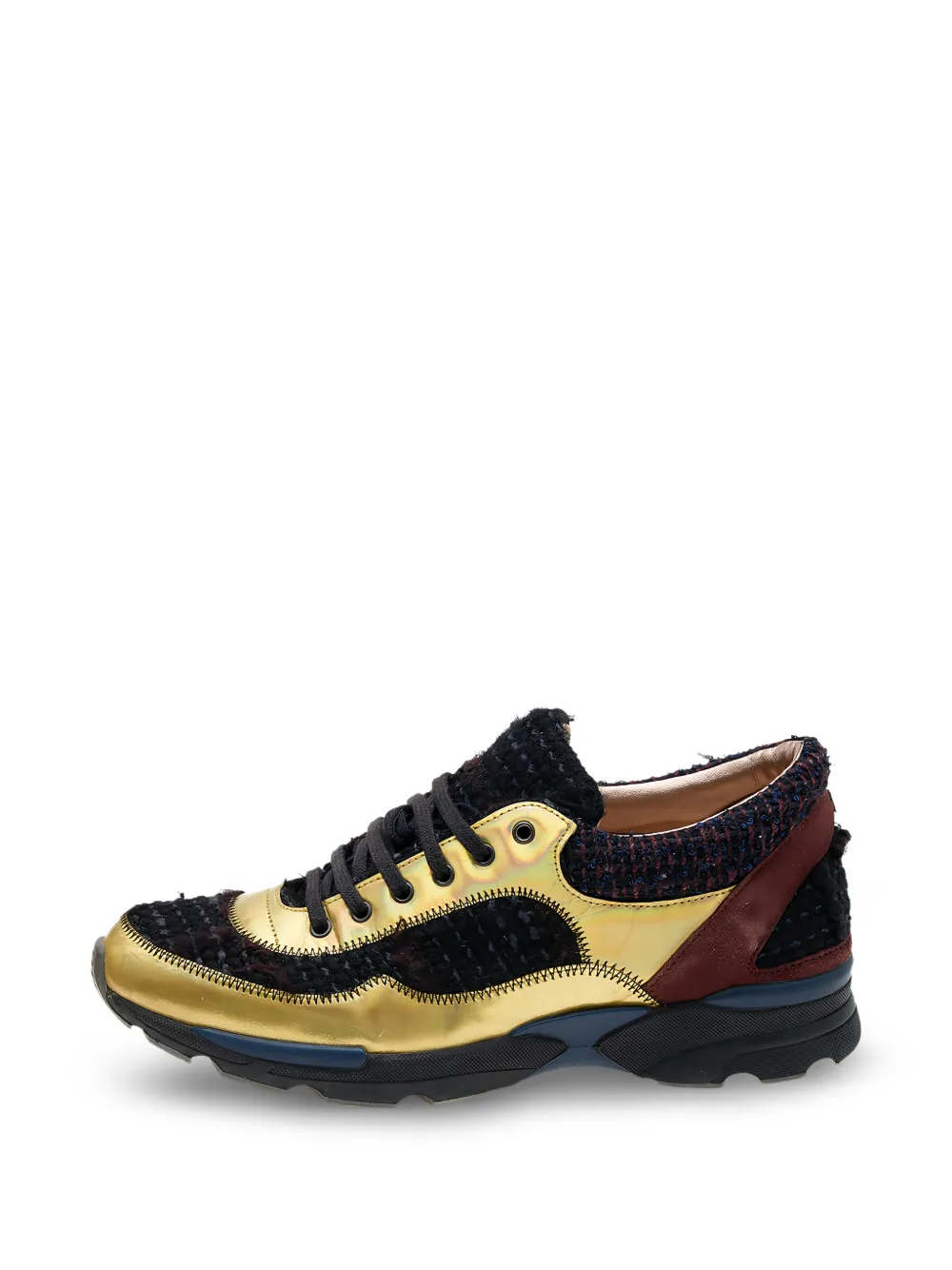 CHANEL Pre-Owned Tweed CC sneakers - Gold