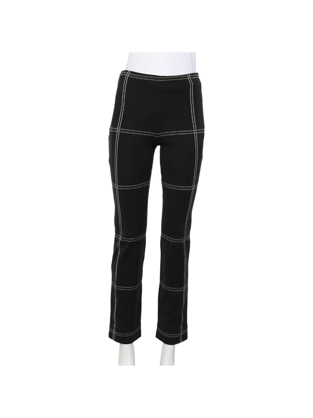 Pre-owned Dolce & Gabbana Checkered Cotton-knit Trousers In Black