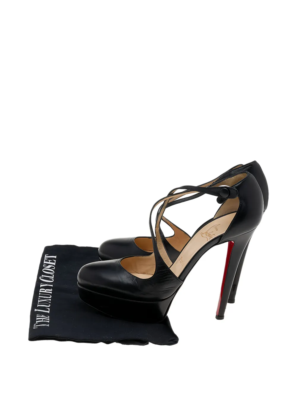 Christian Louboutin Pre-Owned 130mm criss-cross heeled pumps - Schwarz