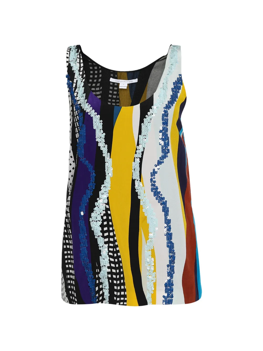 DVF Diane von Furstenberg Jackie sequin-embellished top - Nero