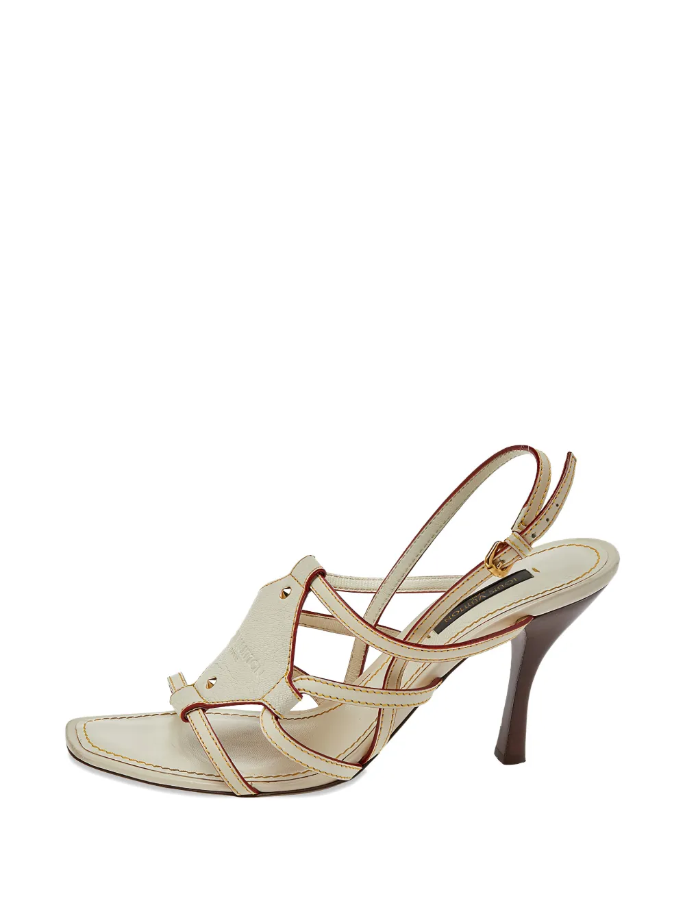 Louis Vuitton Pre-Owned 95mm contrast-stitch heeled sandals - Weiß