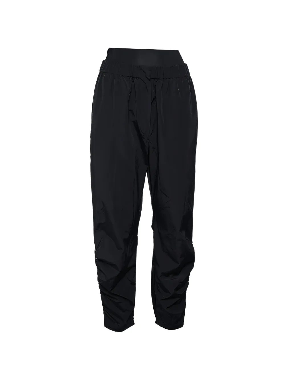 Pre-owned Sportmax Vintage Ruched Zip-detail Tapered Trousers In Black