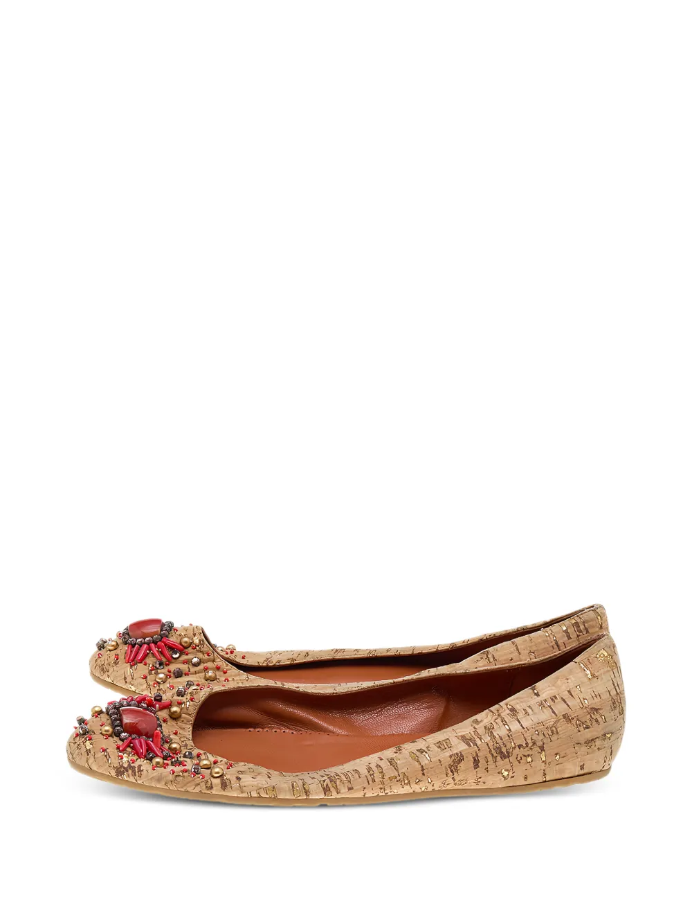 Oscar de la Renta Pre-Owned embellished ballet flats - Nude