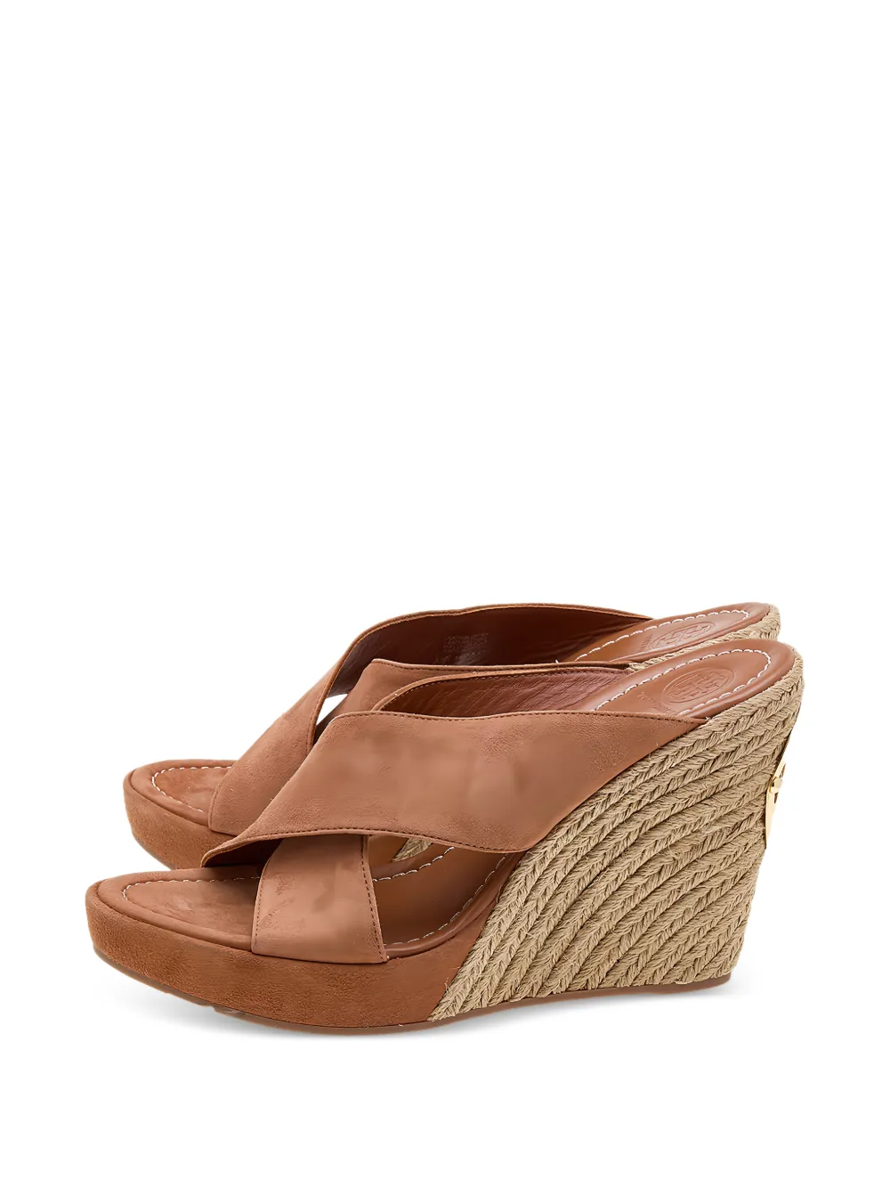 Tory Burch criss-cross wedge sandals - Braun