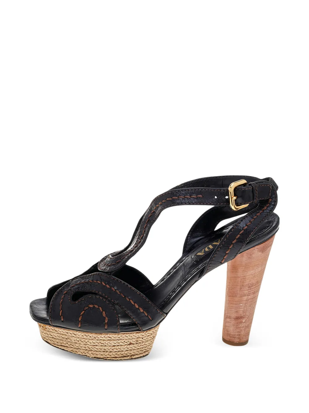 Prada Pre-Owned espadrille platform sandals - Schwarz