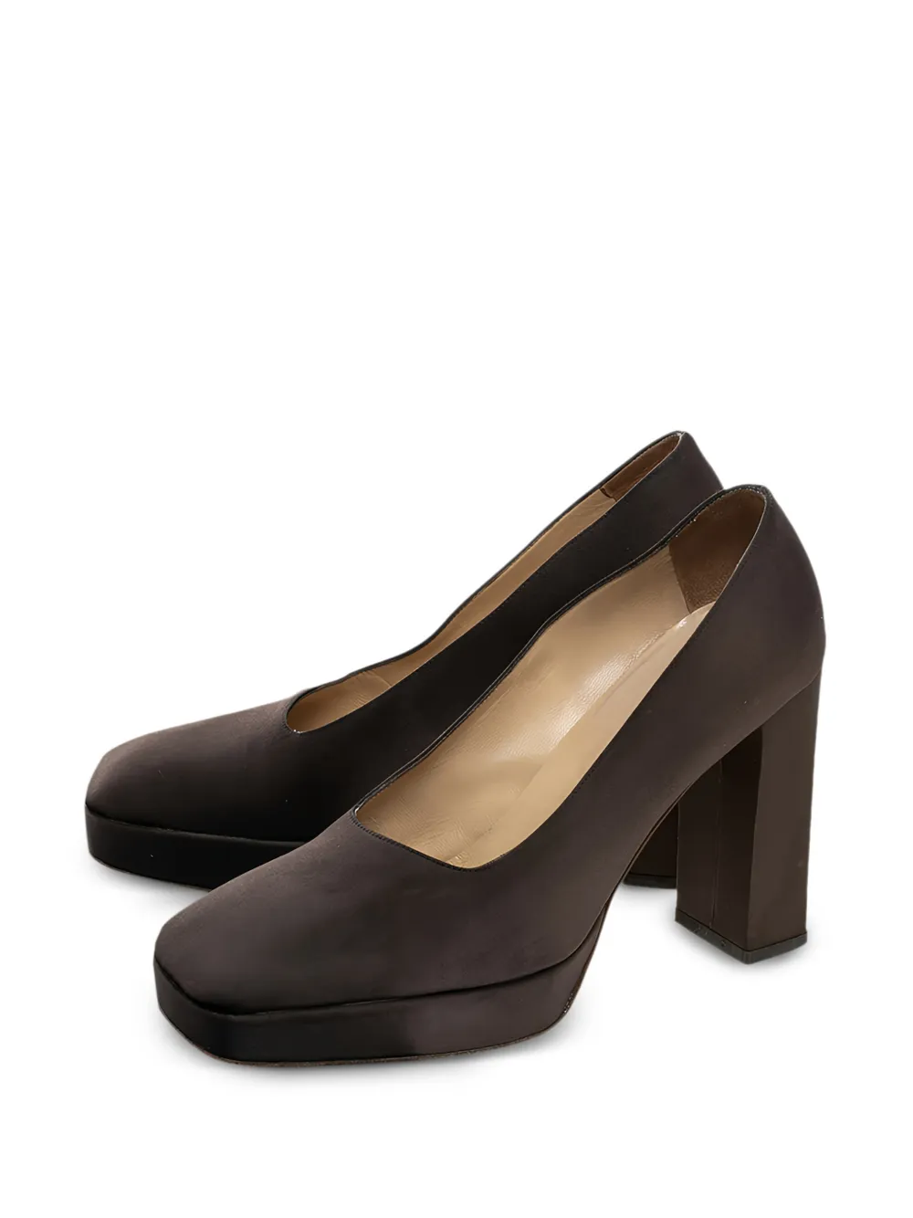 Sergio Rossi block-heel platform pumps - Braun