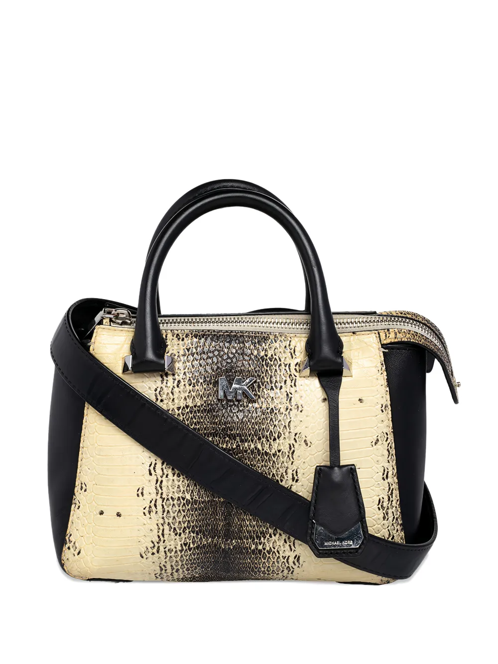 Michael Michael Kors python-embossed satchel bag - Nude