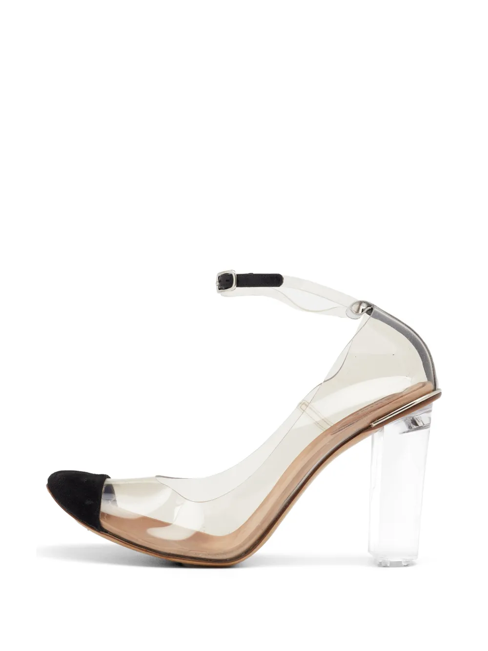 Chloé Pre-Owned suede-panel block-heel sandals - Nero