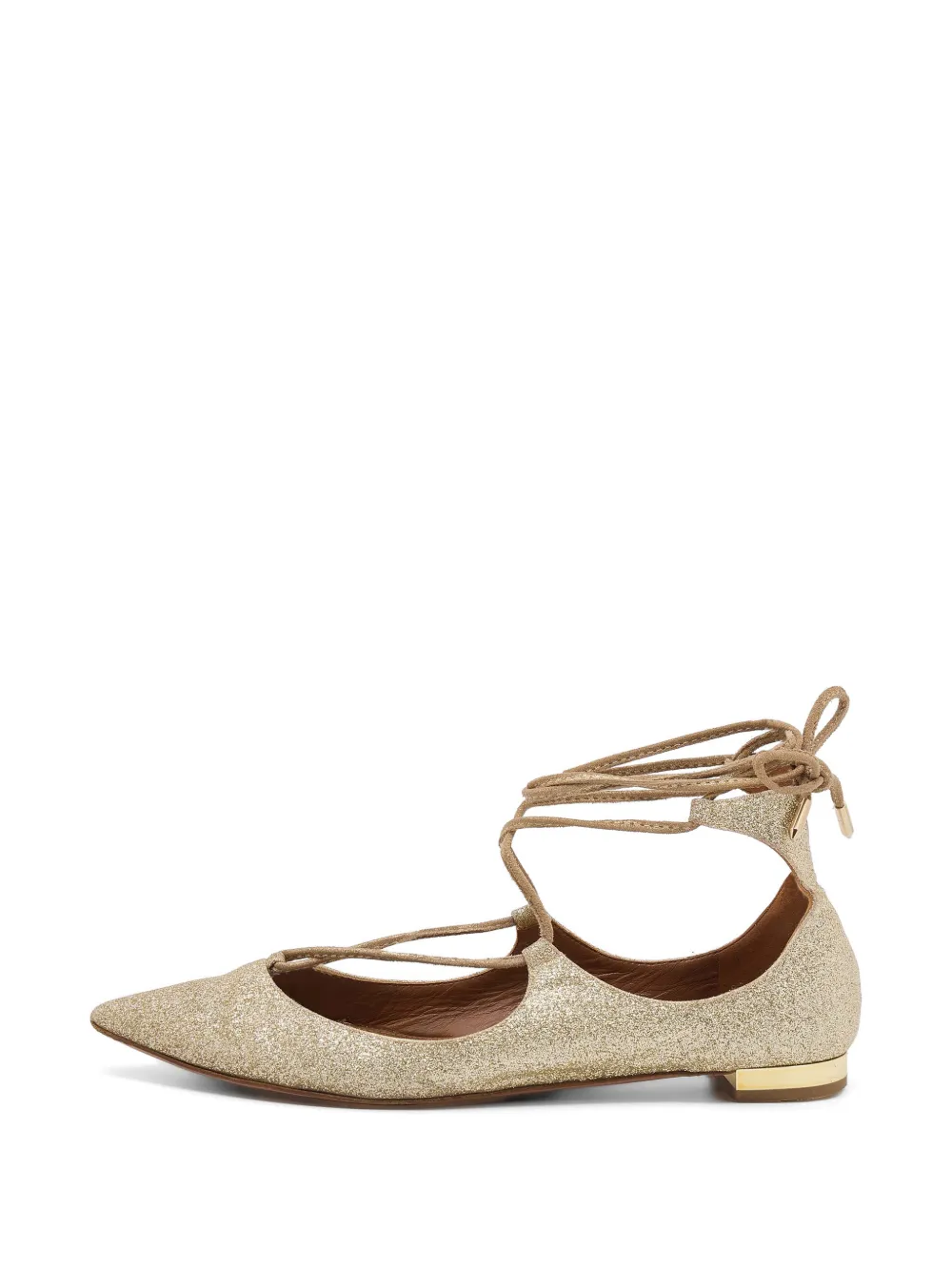 Aquazzura Christy flat pumps - Gold