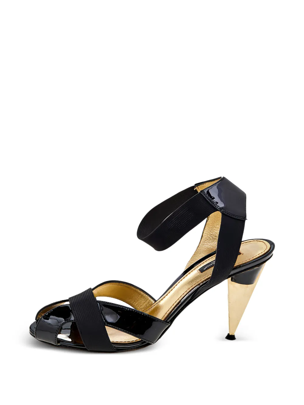 Dolce & Gabbana Pre-Owned patent-leather ankle-strap heeled sandals - Nero