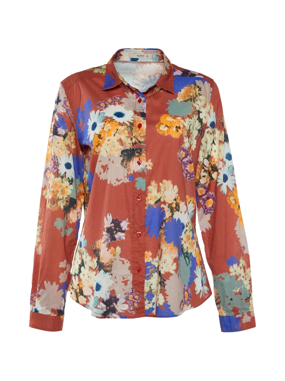 Etro Pre-Owned floral-print cotton shirt - Rosso