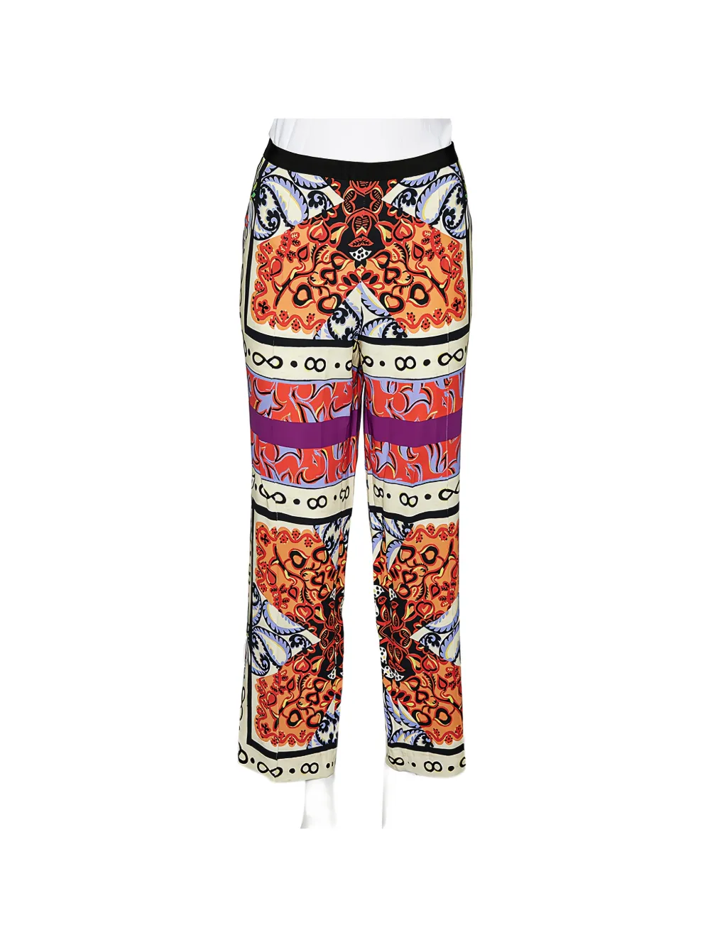 Etro Pre-Owned paisley-print straight-leg trousers - Arancione