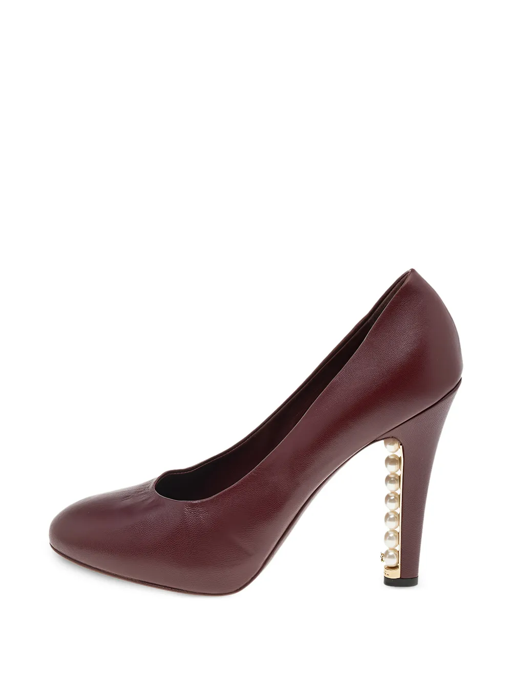 CHANEL Pre-Owned pearl-embellished heeled pumps - Marrone