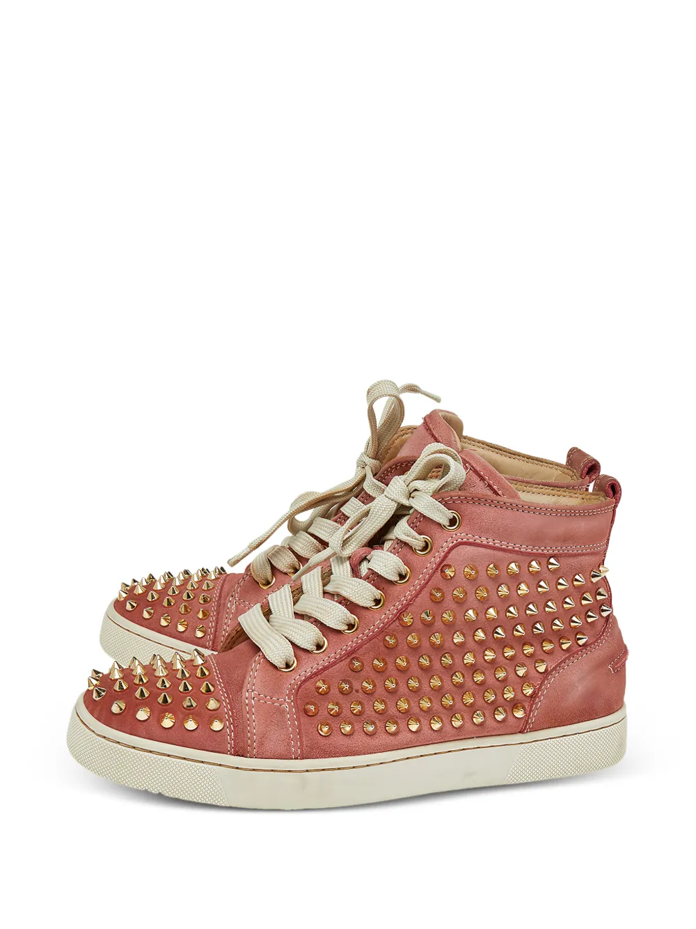 Christian Louboutin Pre-Owned Louis Orlato spike-embellished hi-top sneakers - Rosa
