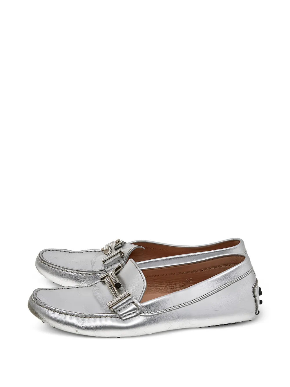 Tod's Vintage mocassins à plaque T - Argent Tod's Vintage mocassins à plaque T - Argent