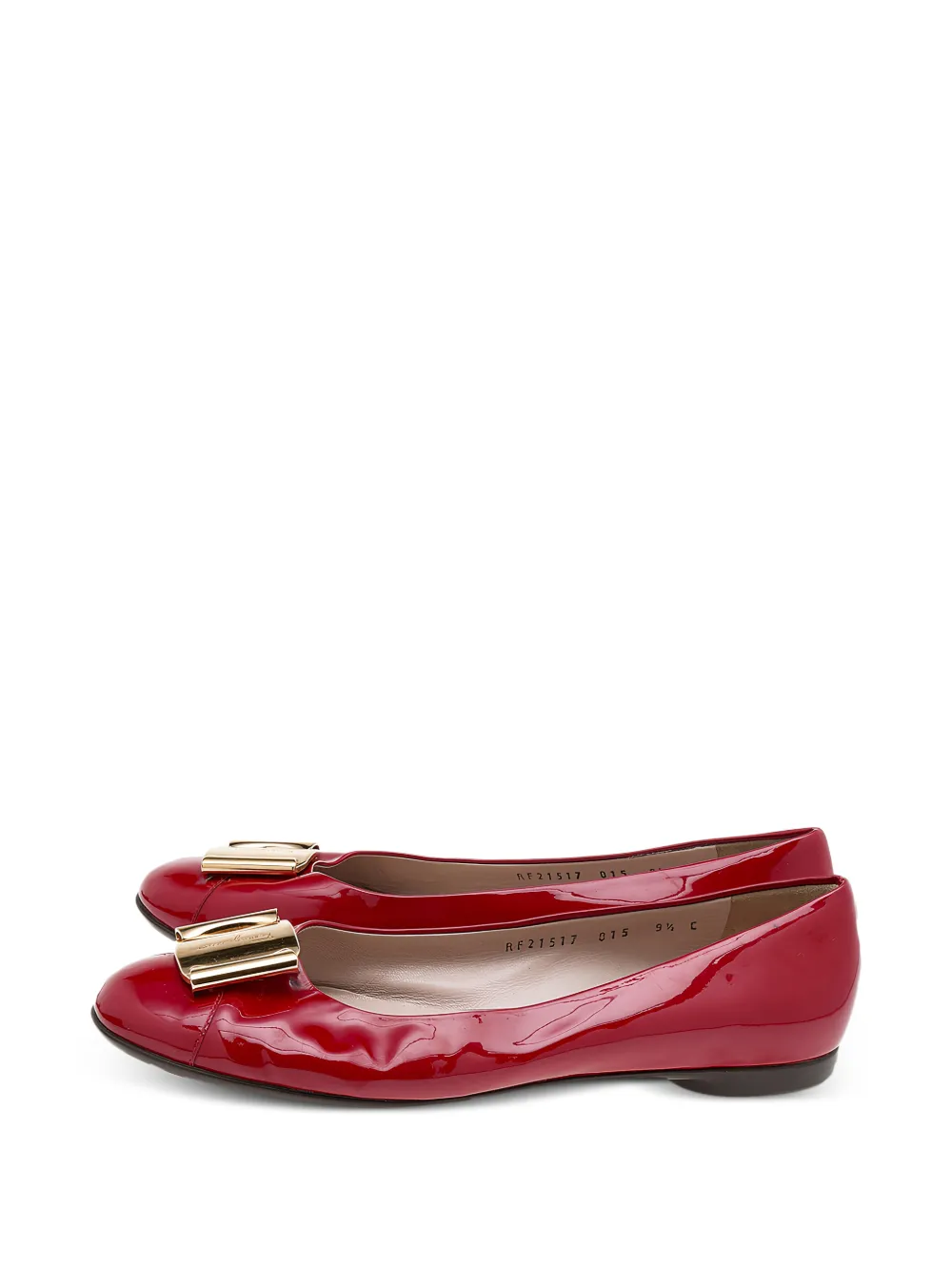 Ferragamo Pre-Owned patent-leather ballet flats - Rosso