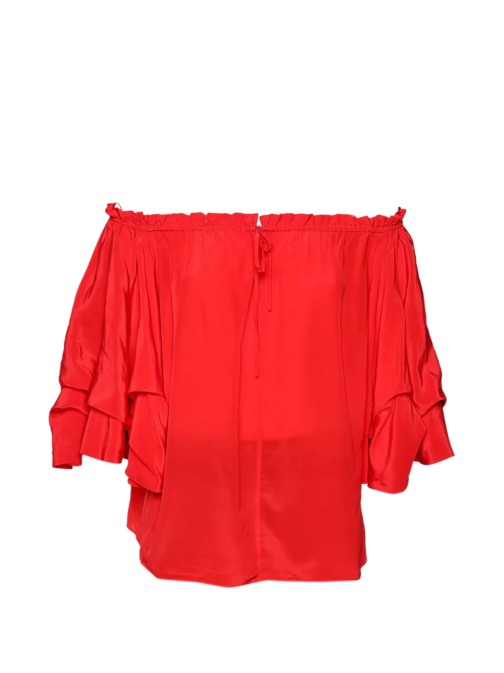 DVF Diane von Furstenberg ruffled off-shoulder top - Rot