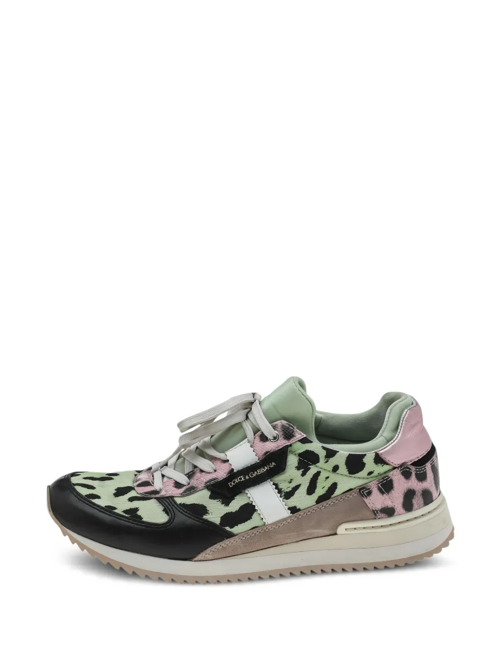 Dolce & Gabbana Pre-Owned leopard-print canvas sneakers - Verde