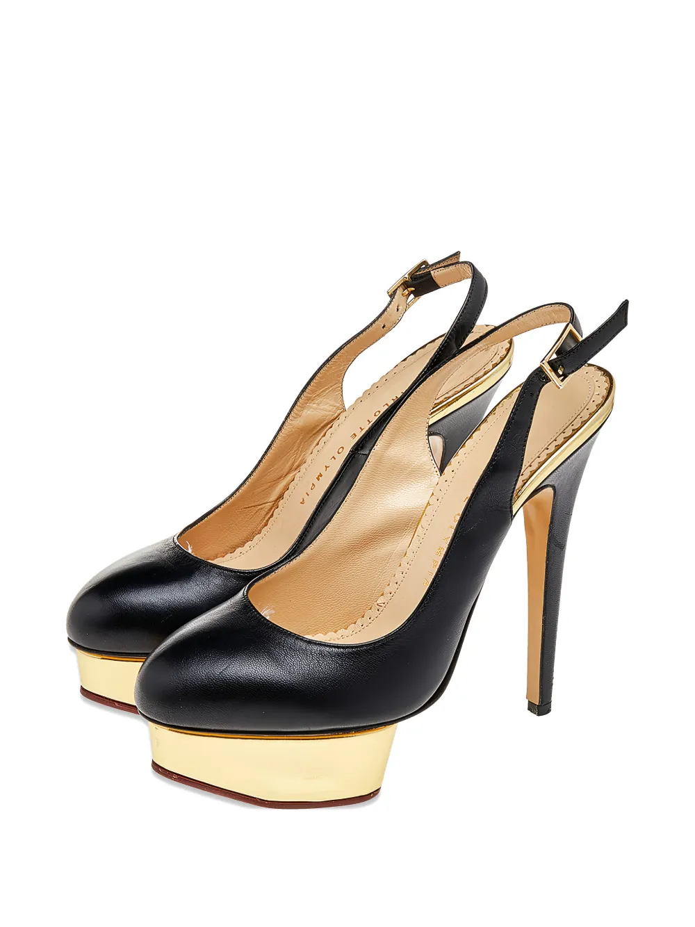 Pre-owned Charlotte Olympia Dolly Platform Pumps In Black