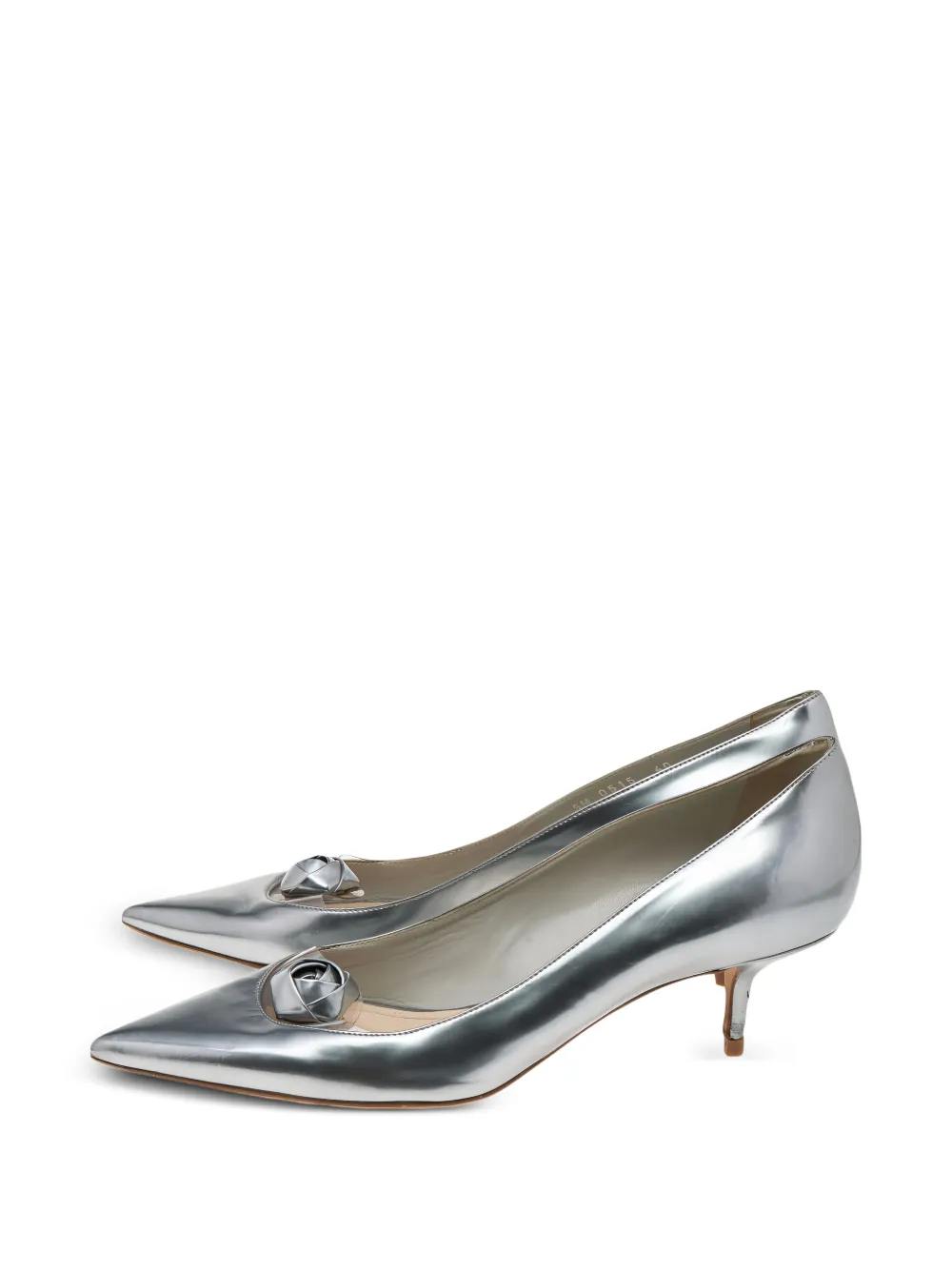 Christian Dior Pre-Owned rose-motif pointed-toe pumps - Silver