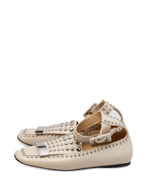 Sergio Rossi studded ankle-cuff ballet flats