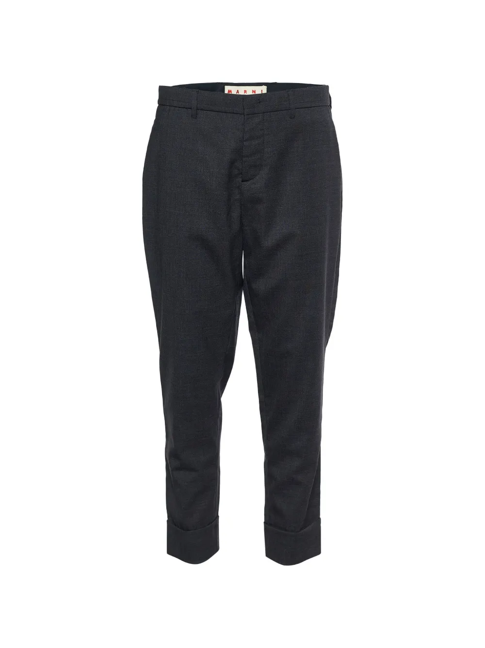 Marni Pre-Owned cuffed wool tailored trousers - Grigio