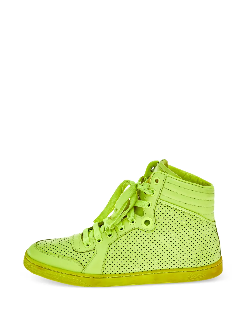 Gucci Pre-Owned perforated high-top sneakers - Verde