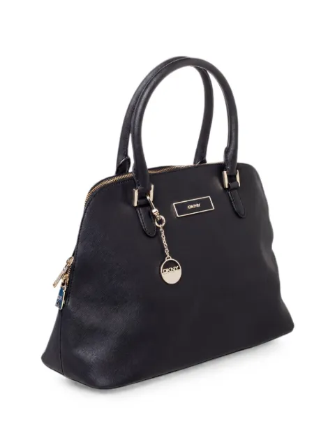 DKNY Vintage logo-plaque calf leather tote bag