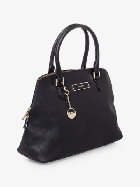DKNY Vintage logo-plaque calf leather tote bag