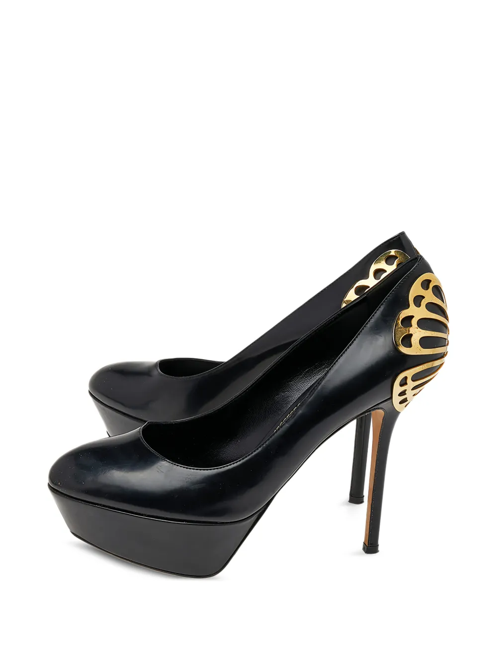 Sergio Rossi butterfly plaque platform pumps - Black