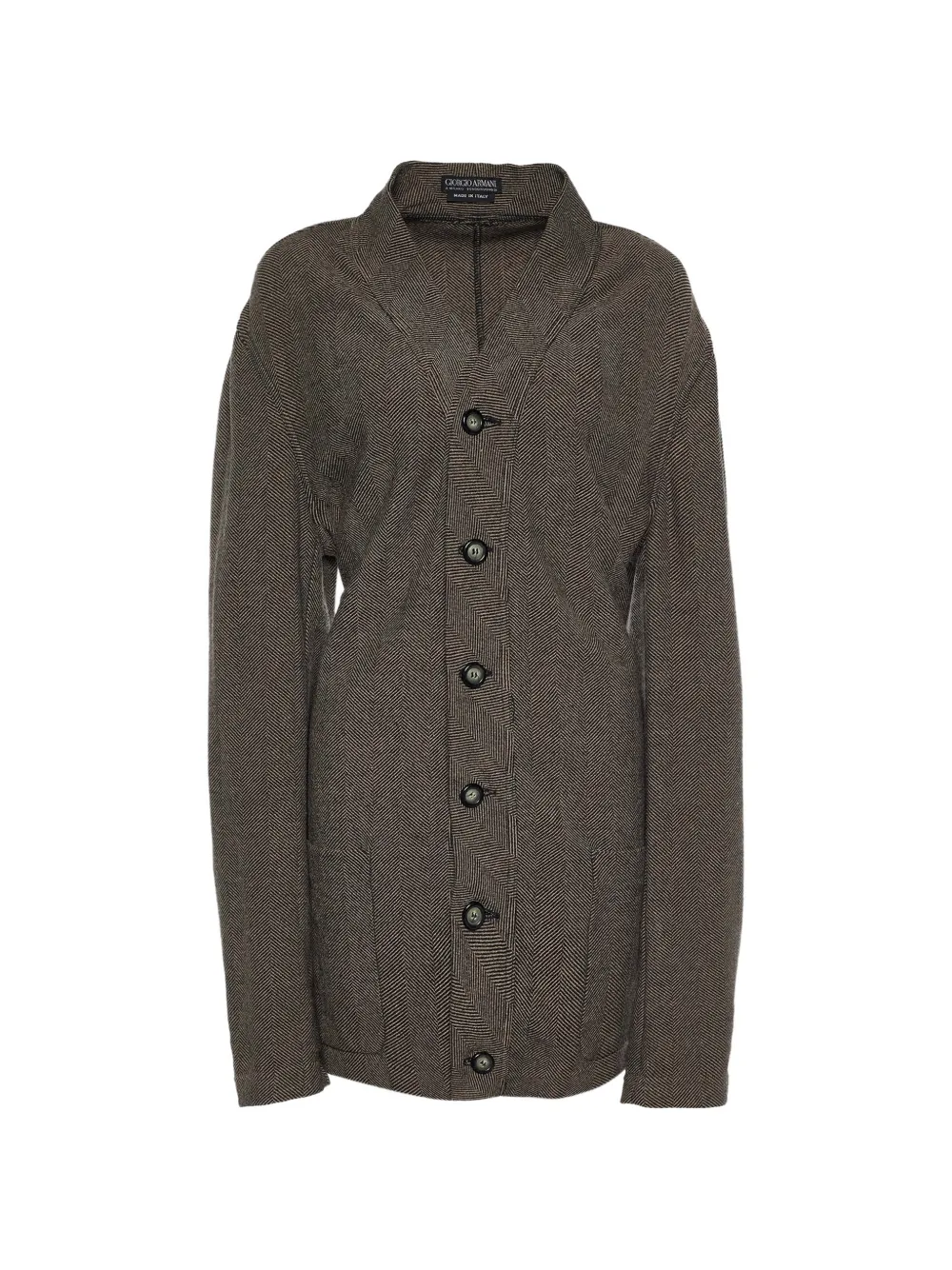 Giorgio Armani Pre-Owned patterned button-front sweater - Marrone