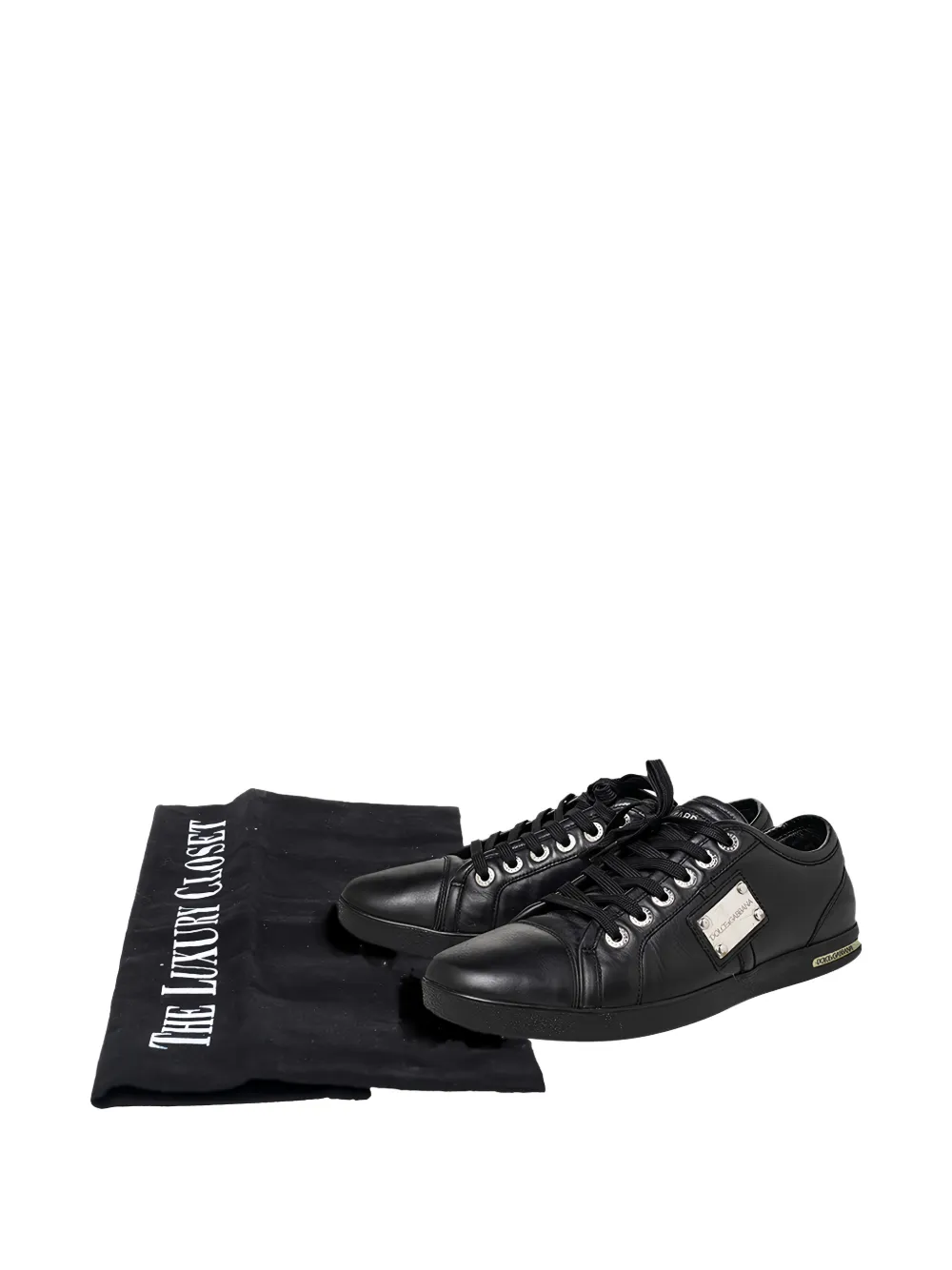 Dolce & Gabbana Pre-Owned logo-plaque sneakers - Nero