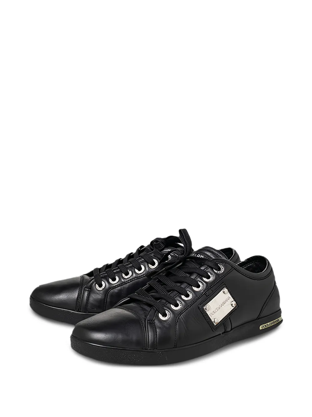 Dolce & Gabbana Pre-Owned logo-plaque sneakers - Nero