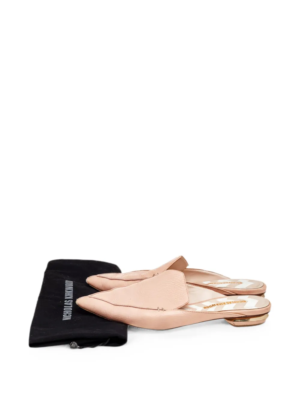 Nicholas Kirkwood Beya pointed-toe flat mules - Nude