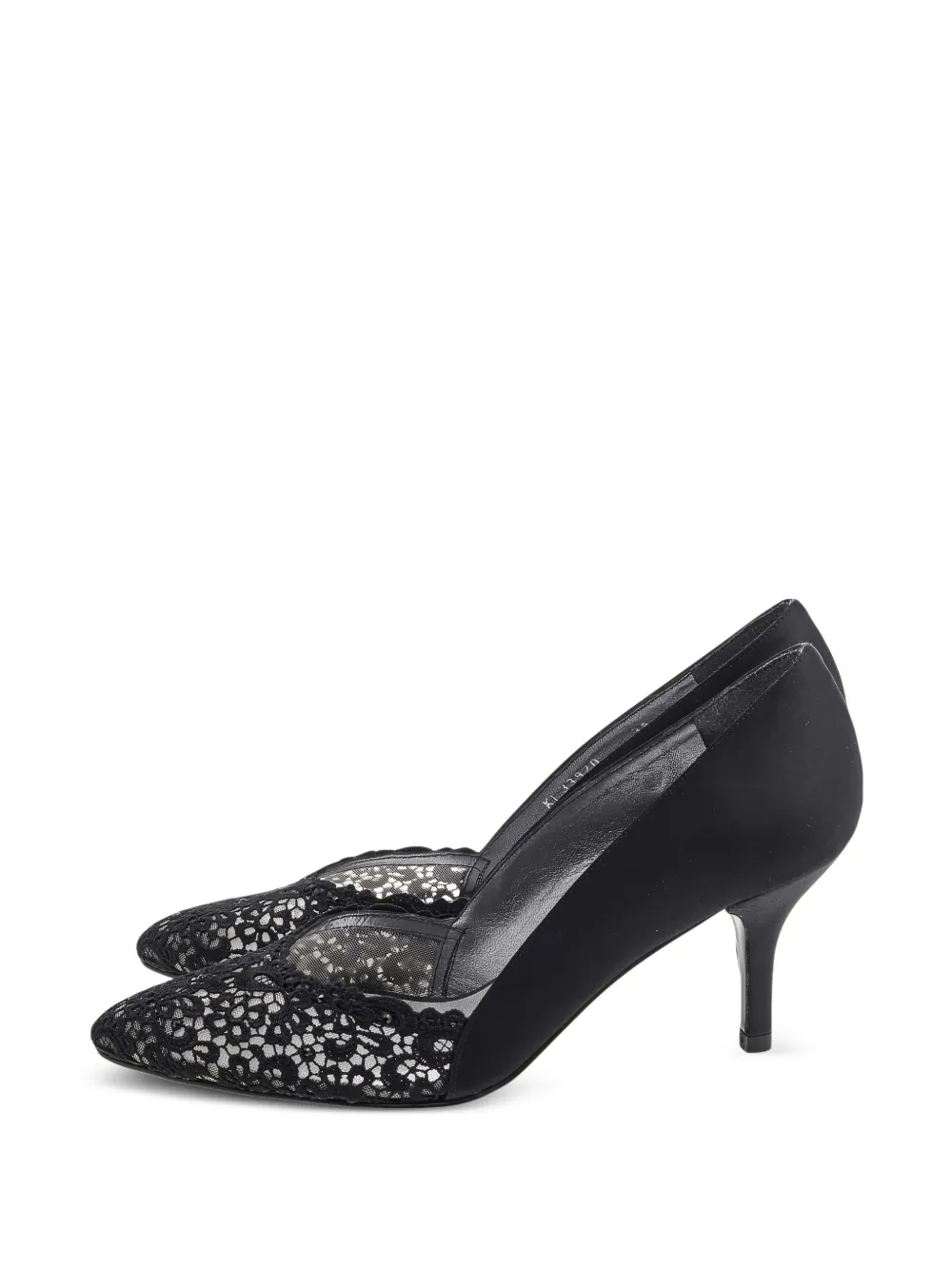 Stuart Weitzman lace almond-toe heeled pumps - Schwarz